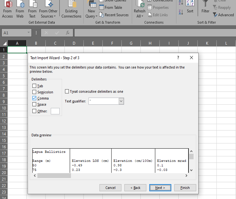 Lapua Ballistics tips export data to excel pic 6