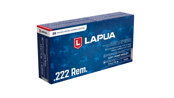 Lapua 222 Rem Soft Point hunting cartridge 4315030 SP E539