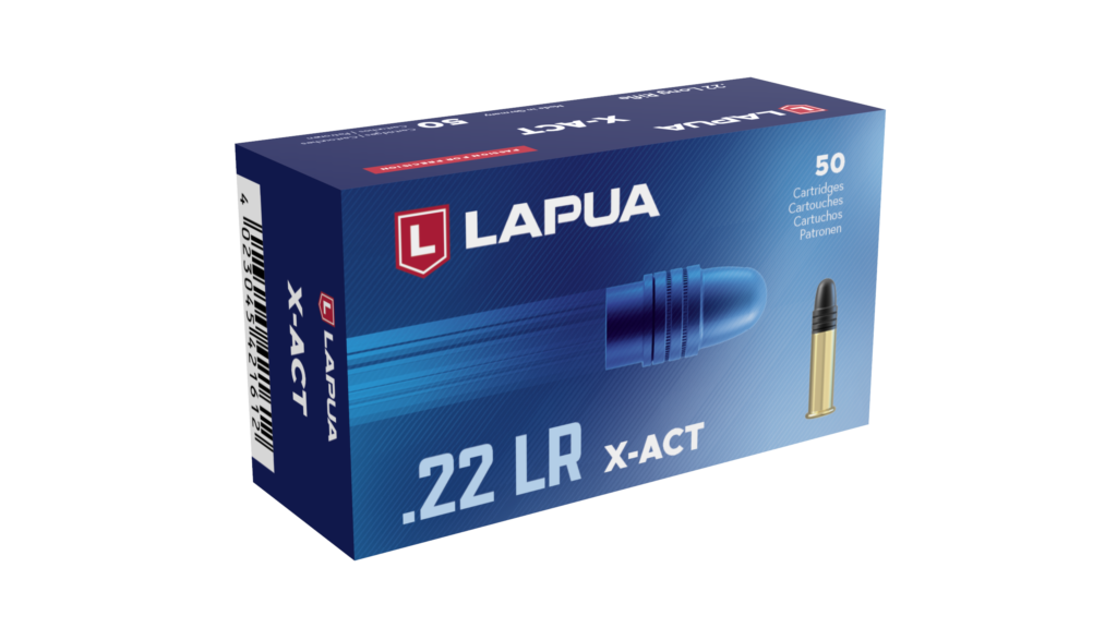 Lapua X-Act .22 lr rimfire cartridge box