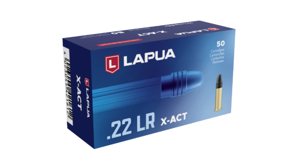 Lapua X-Act .22 lr rimfire cartridge box