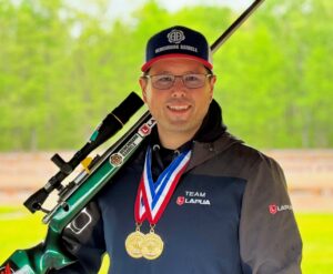 Erich Mietenkorte competing in the 2026 Lapua Super Shoot at Ridgway Rifle Club in cold, windy conditions.