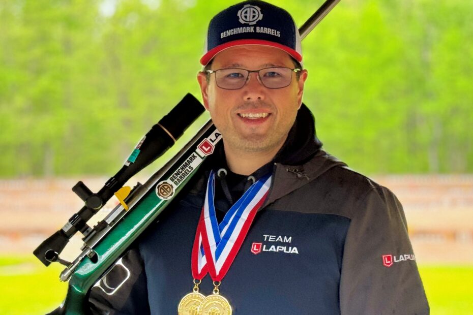 Erich Mietenkorte competing in the 2026 Lapua Super Shoot at Ridgway Rifle Club in cold, windy conditions.