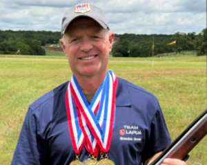 A Team Lapua shooter in prone position during the 2026 NRA National High Power Mid‑Range Prone Championships, representing Brandon Green’s second‑place overall finish.