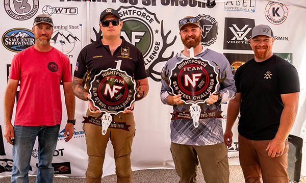 A Team Lapua ELR rifle setup on the firing line at the 11th Nightforce Extreme Long Range Steel Challenge, where Kahl Harmon and Mitch Fitzpatrick won the Team Division using Lapua 300 Norma Magnum cases.