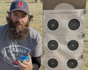 Nick Mowrer winning the 2026 Lones Wigger Firecracker 4800 using Lapua Center‑X rimfire ammunition at the NRA Whittington Center in Raton, New Mexico.