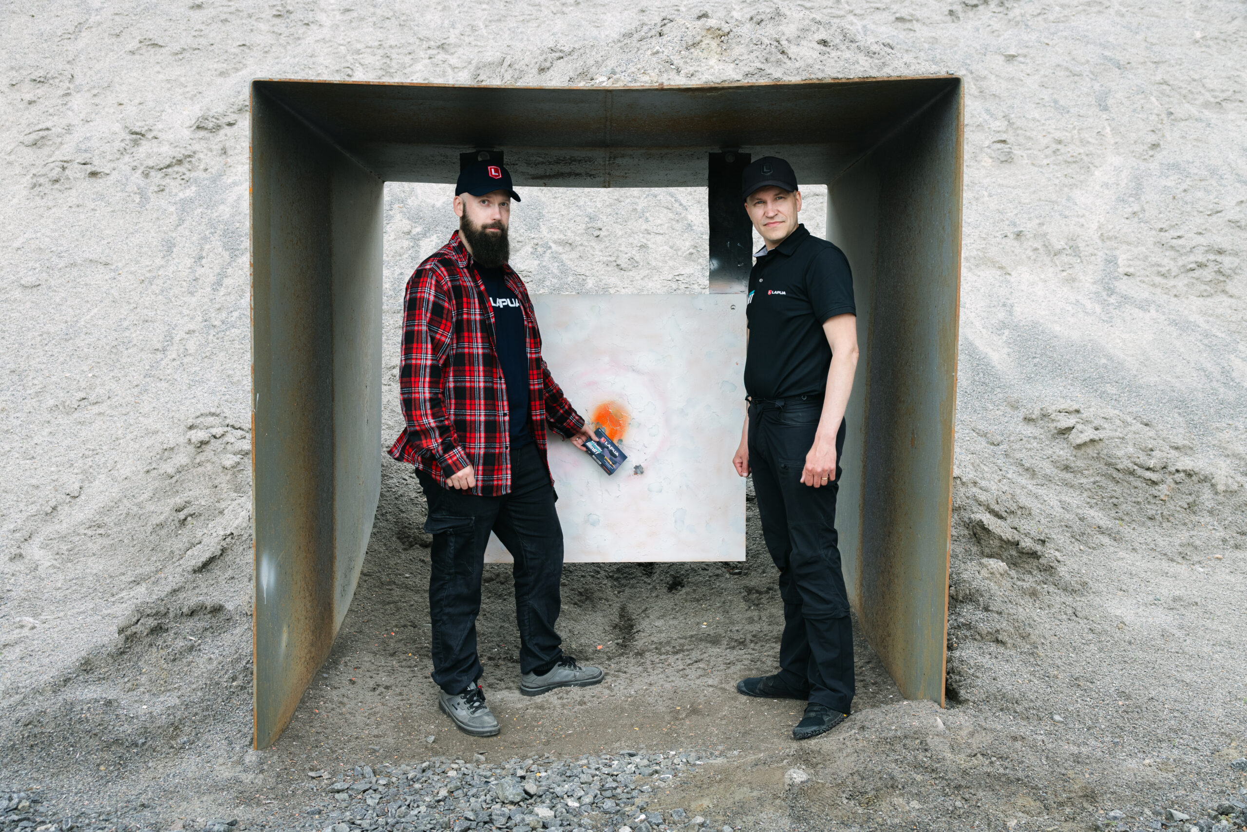 Lapua Sales Manager Antti and Ari-Matti put the new Lapua MaxRange Target (MaxRT) cartridges to the test at Lapua's 1,000-meter shooting range